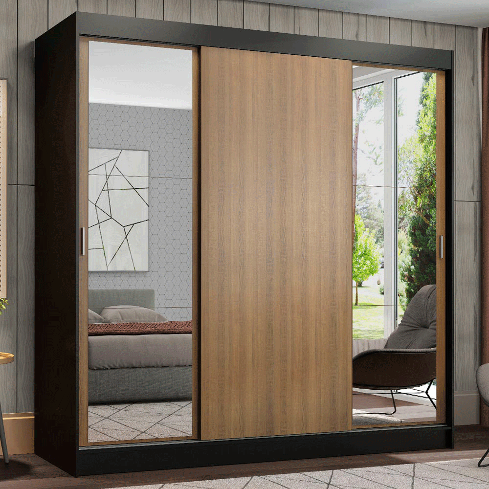 Placard Madesa Reno 3 Puertas Corredizas 2 Espejos 4 Cajones 1095D82E
