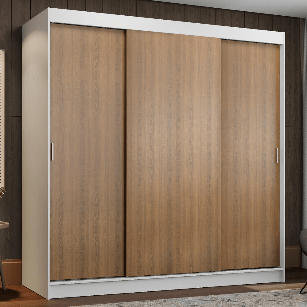 Placard Madesa Reno 3 Puertas Corredizas 4 Cajones 205x180x54 10959B