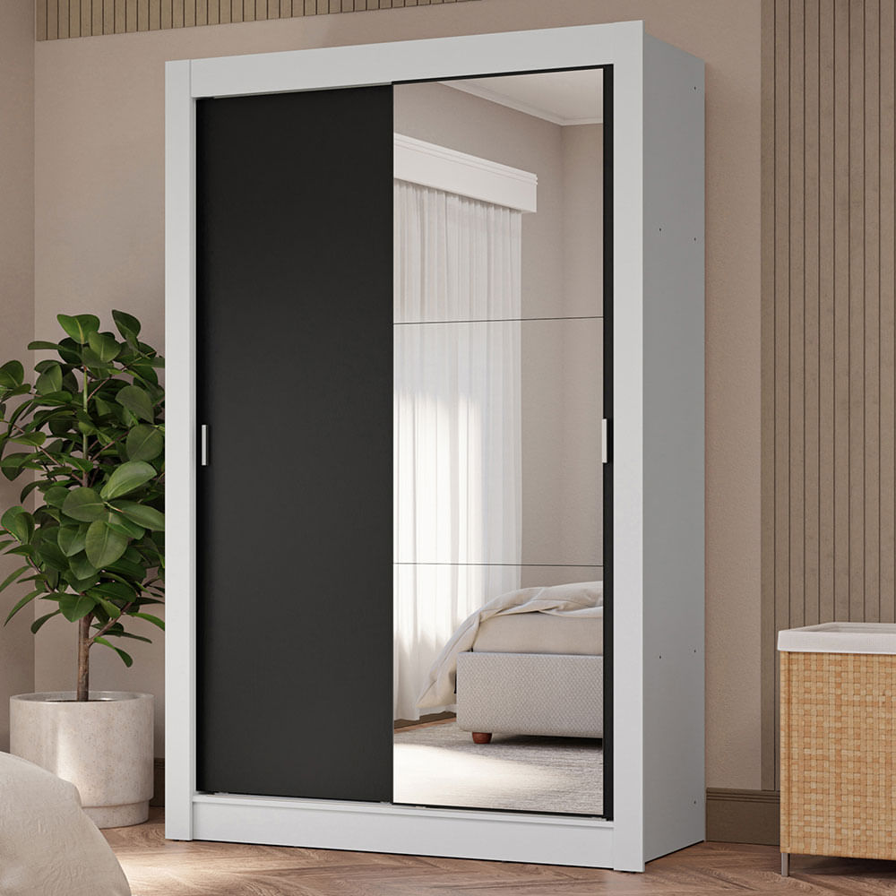 Placard Puertas Corredizas 1 Espejo 4 Cajones Vivare Madesa 1194731E4G