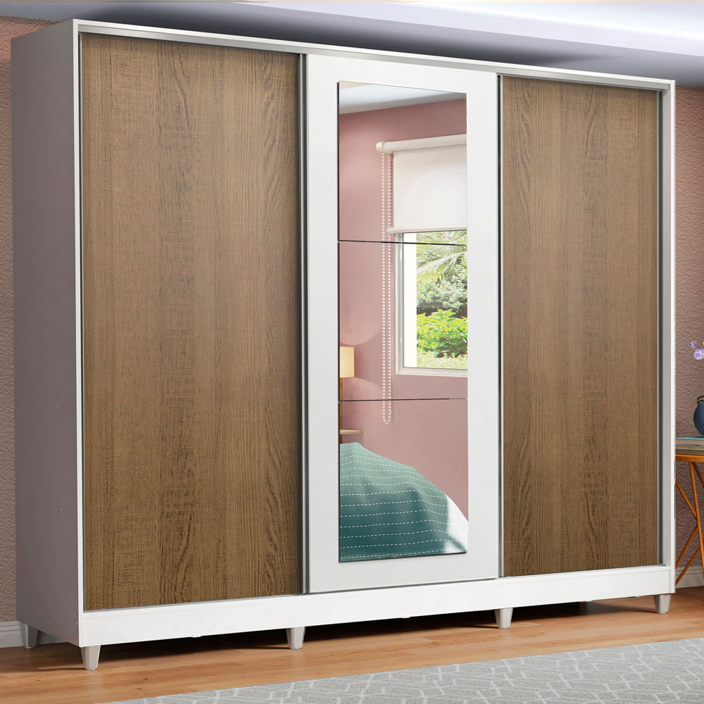 Placard Ropero 100% Mdf Madesa Eros 3 Puertas Corredizas 11639B1E1BCP