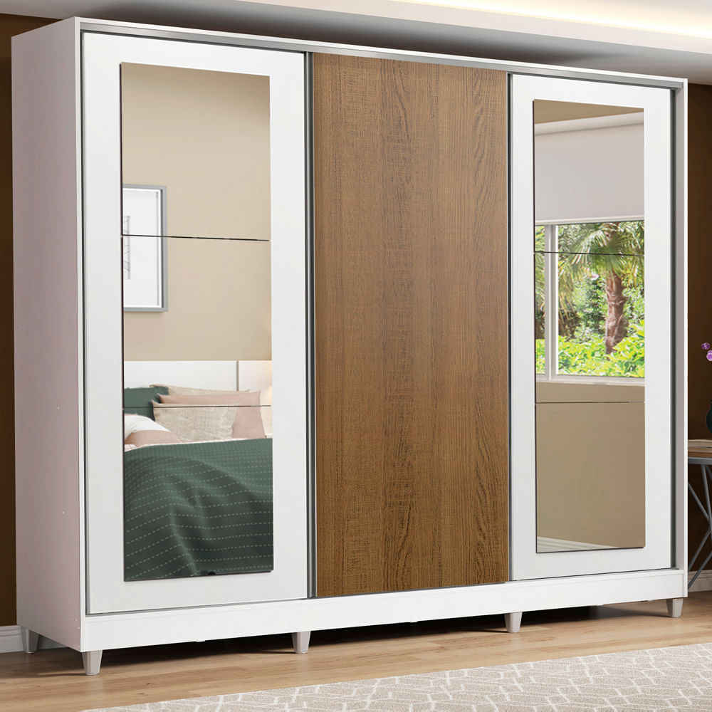 Placard Ropero 100% Mdf Madesa Eros 3 Puertas Corredizas 11639B2E1RCP