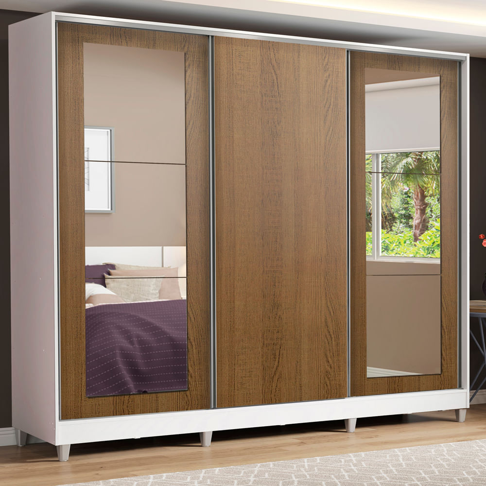 Placard Ropero 100% Mdf Madesa Eros 3 Puertas Corredizas 11639B2ECP