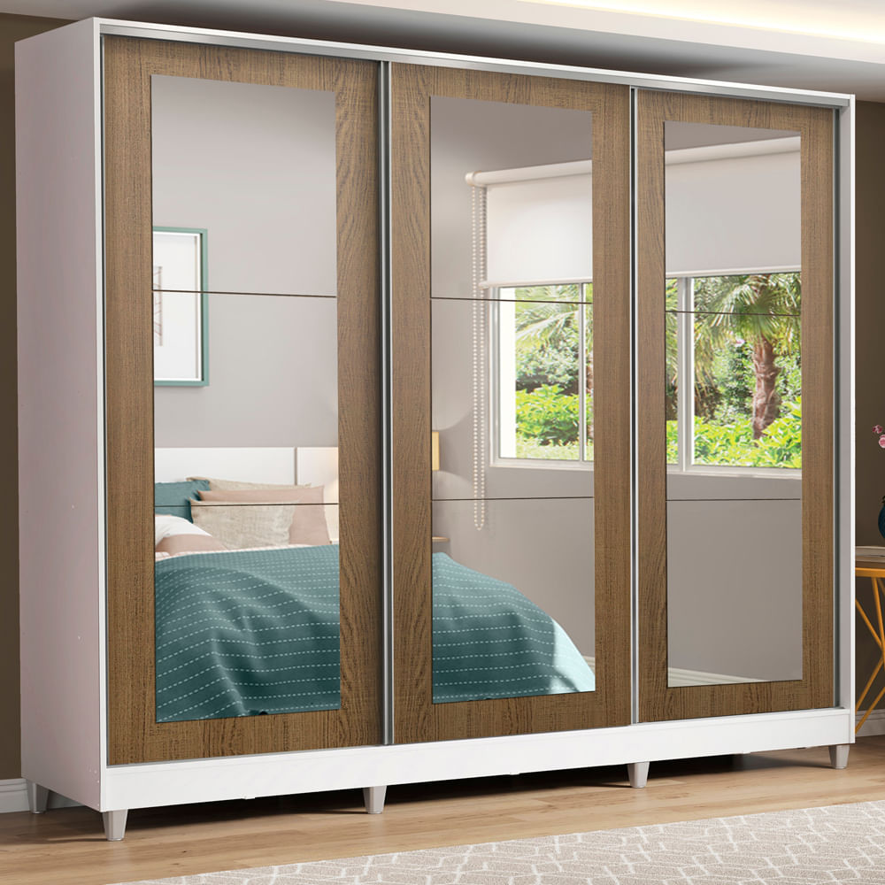 Placard Ropero 100% Mdf Madesa Eros 3 Puertas Corredizas 11639B3ECP