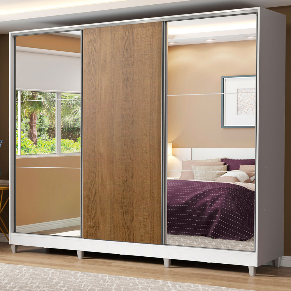 Placard Ropero 100% Mdf Madesa Royale 3 Puertas Corredizas 10639B2ECP