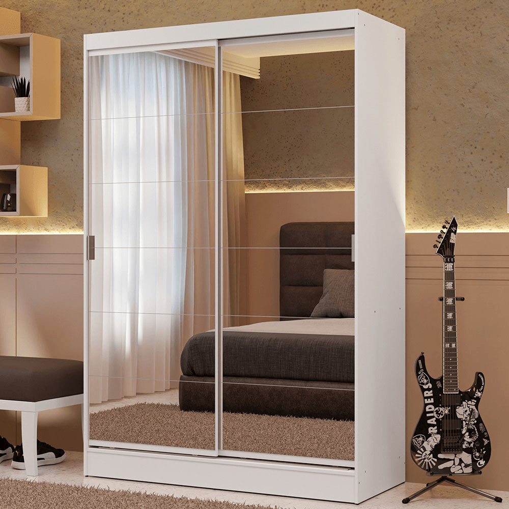 Placard Luke 2 Puertas Corredizas Con Espejos Blanco