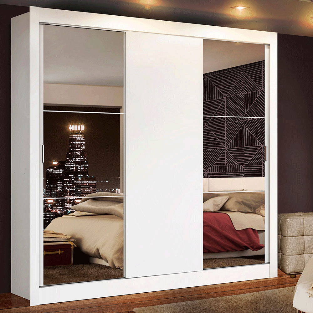 Placard Madesa 3 Puertas Corredizas 2 Espejos 170x205x51