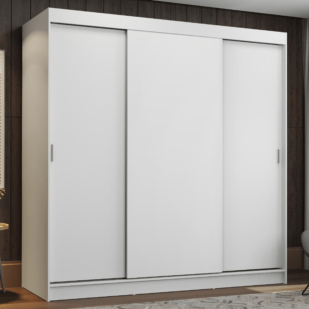 Placard Madesa Reno 3 Puertas Corredizas 4 Cajones 205x180x54 Cm