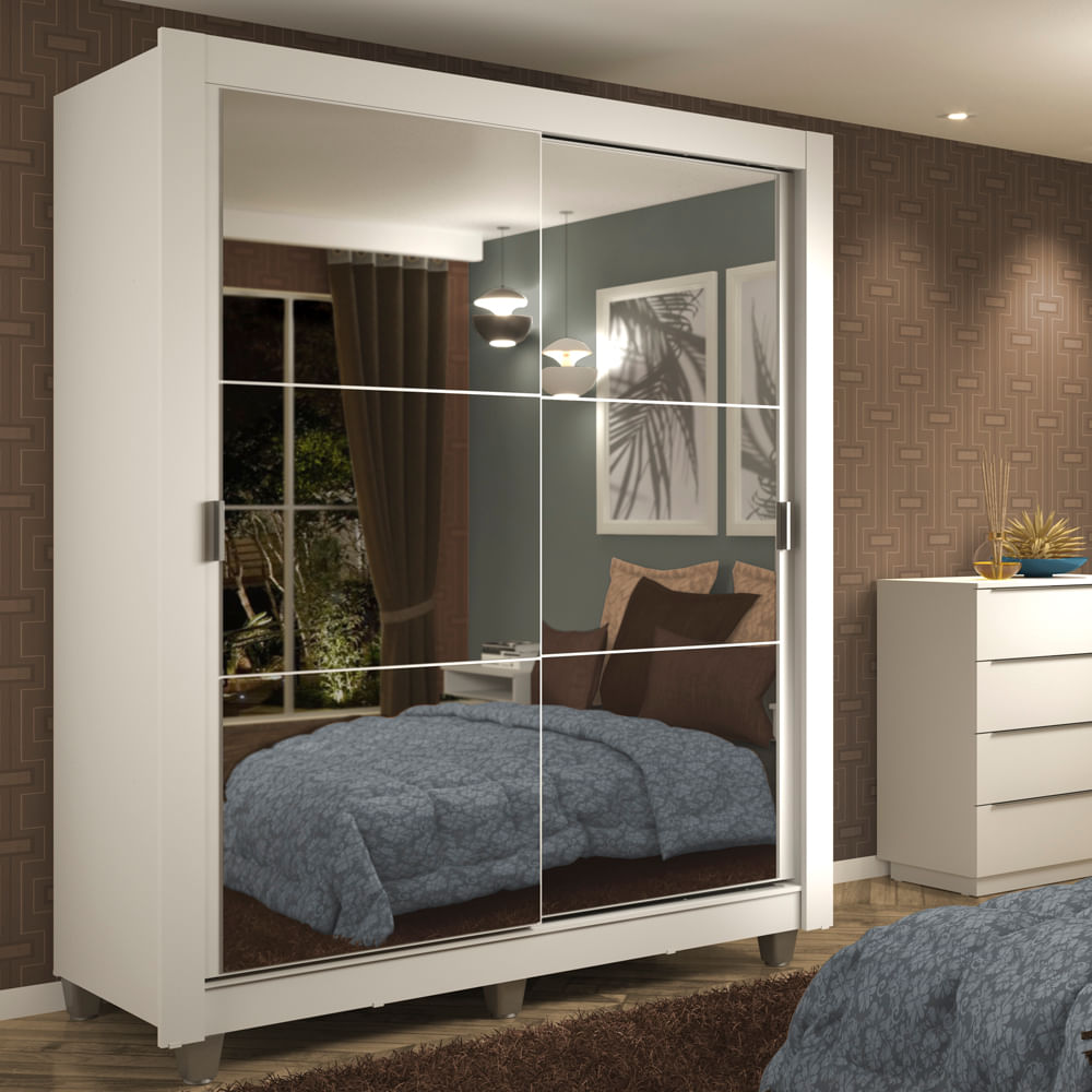 Placard Ropero Madesa Dallas 2 Espejos 2 Cajones Con Patas 1094092E2GCP