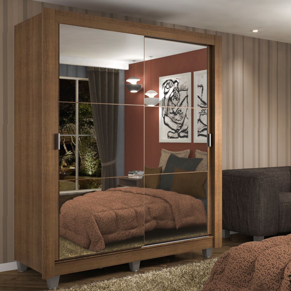 Placard Ropero Madesa Dallas 2 Espejos 2 Cajones Con Patas 10945Z2E2GCP