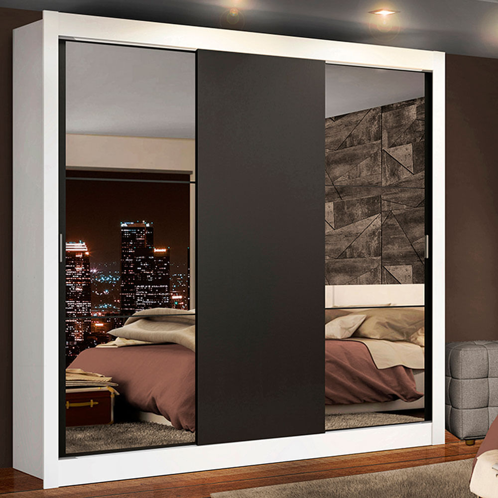 Placard Ropero Madesa Lyon 3 Puertas 2 Espejos 4 Cajones 1093732E4G