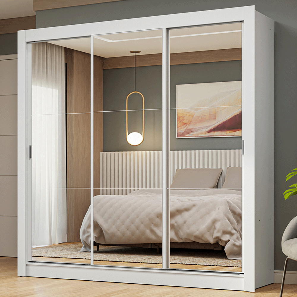 Ropero Madesa Nobre Placard 3 Puertas Corredizas Con Espejos 170x205x51