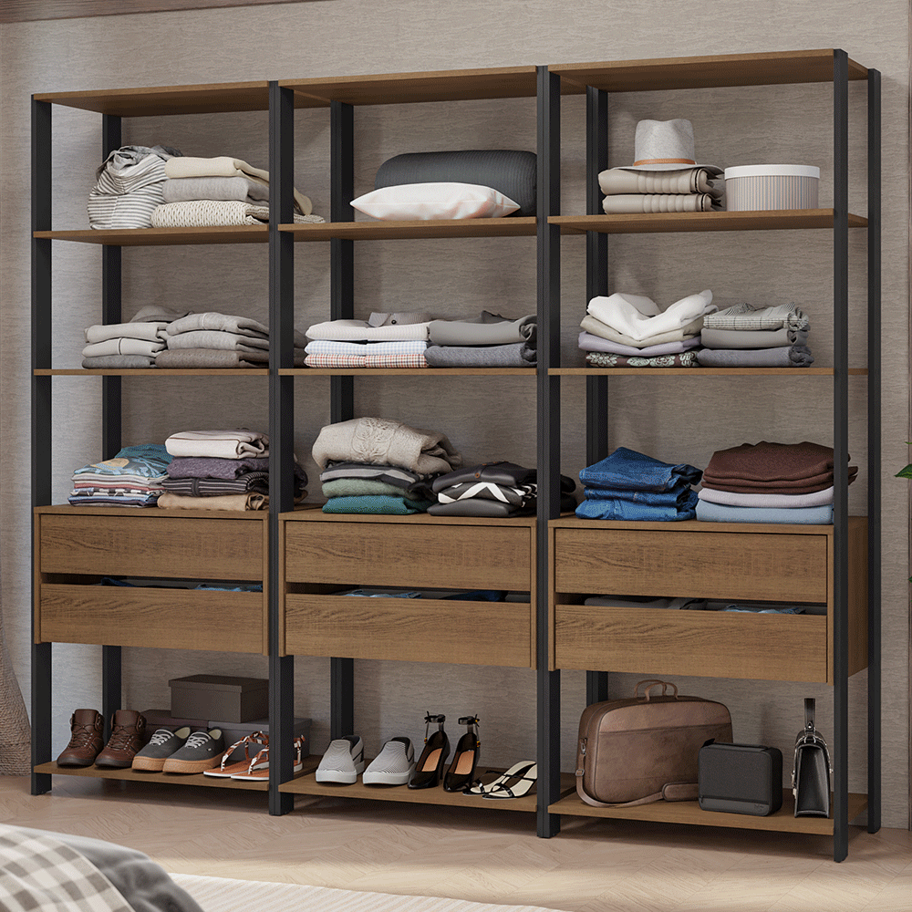 Placard Ropero Modulado Tipo Vestidor Madesa Valencia 210 Cm