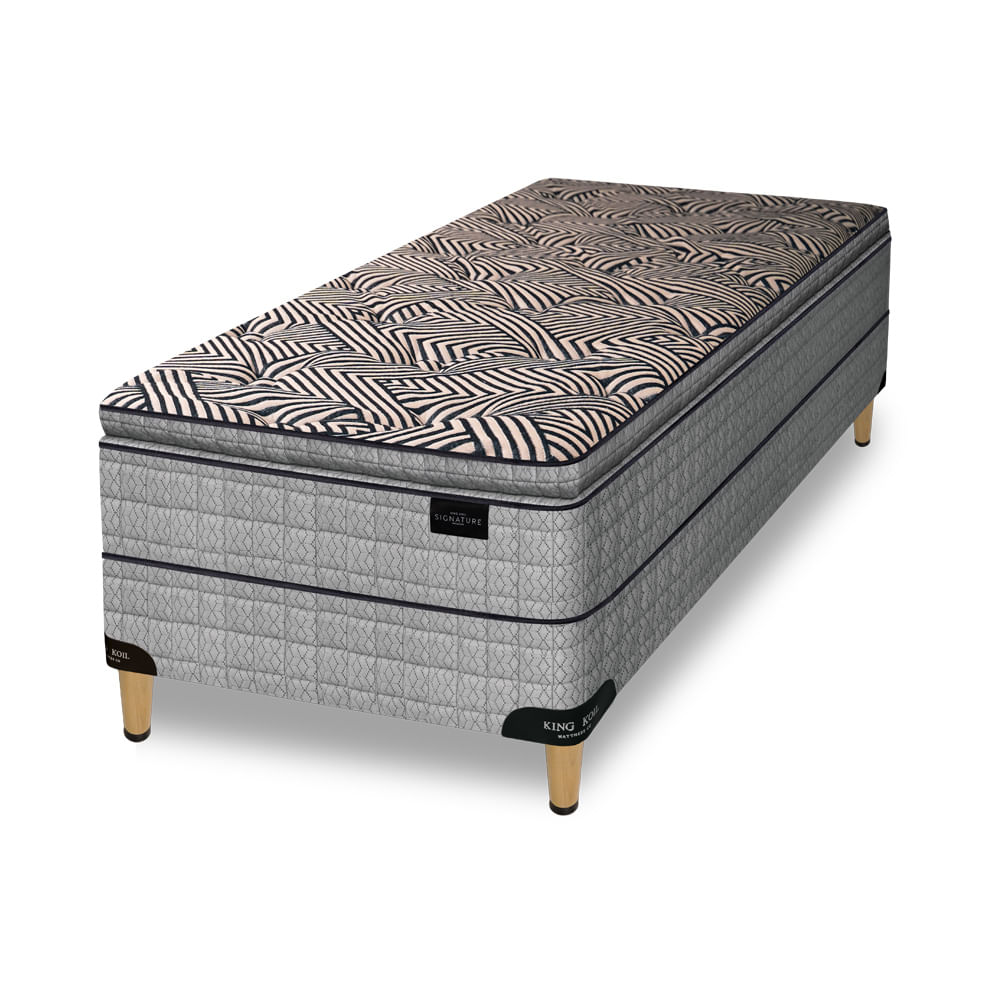 Conjunto Sommier y Colchón de resortes King Koil Kingsbury de 1 plaza 90x190 cm