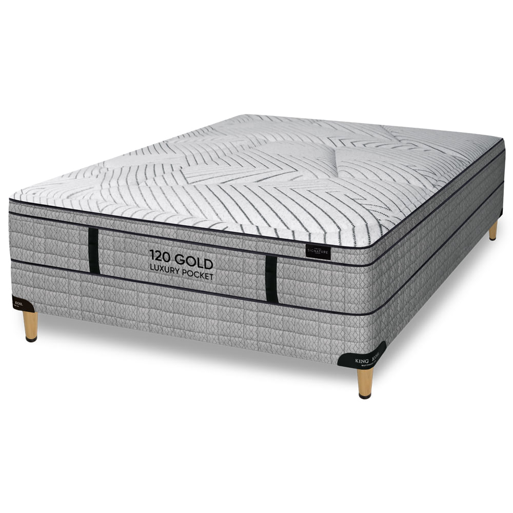 Conjunto Sommier y Colchón de resortes King Koil 120 Gold - Luxury Pocket de 2 plazas 150x190 cm