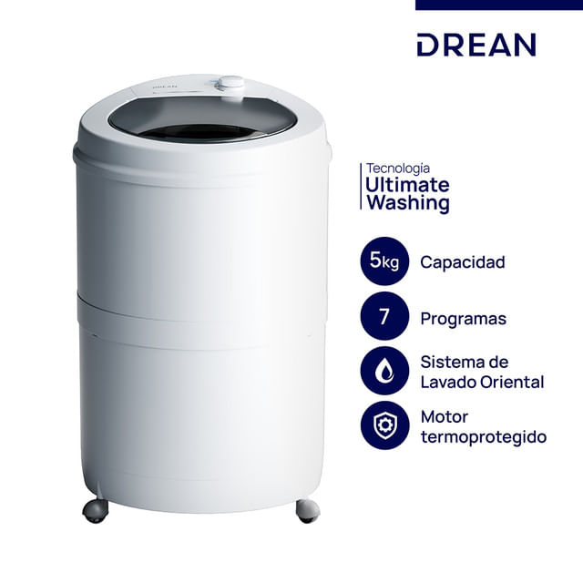 Lavarropas semiautomático 5 Kg Blanco Drean LRDR57SB0