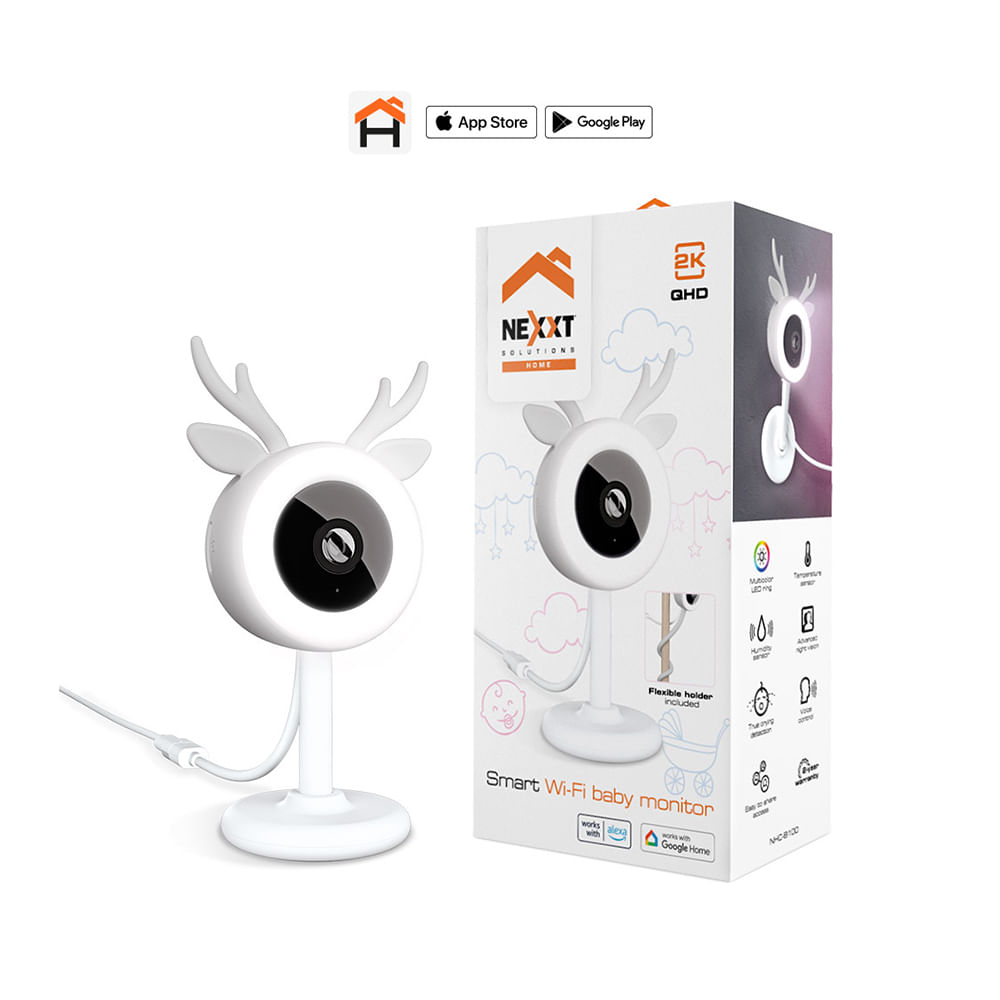 Cámara Nexxt IP Baby Monitor NHC-B100 Blanco Sin Cargador