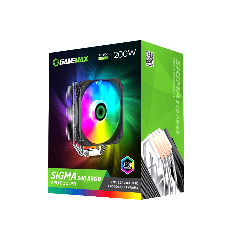 Cooler CPU Gamemax Gamma 540 Arcoíris ARGB BK