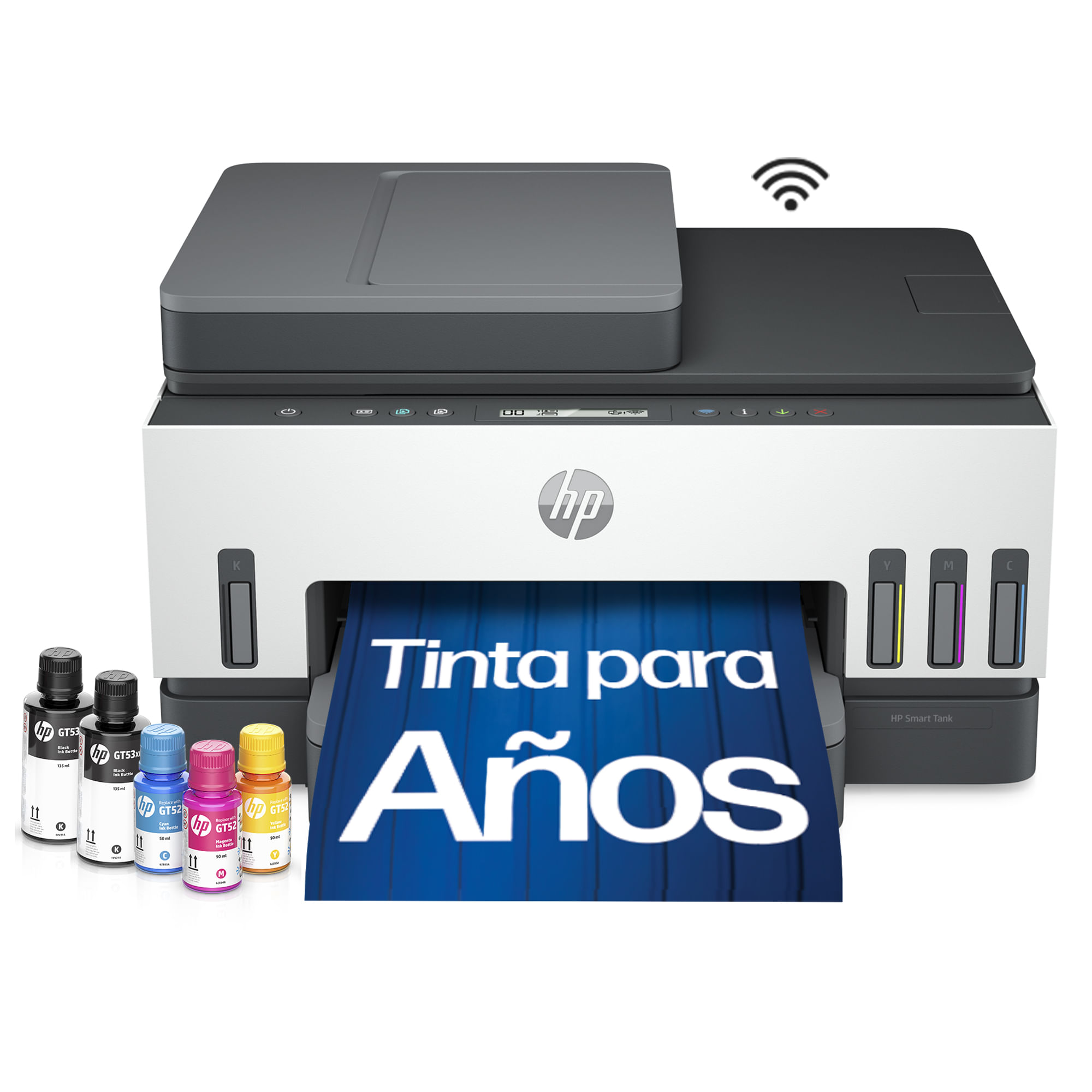 Impresora Multifuncional HP Smart Tank 750 con Tanques de Tinta a Color, Wi-Fi, Ethernet, ADF