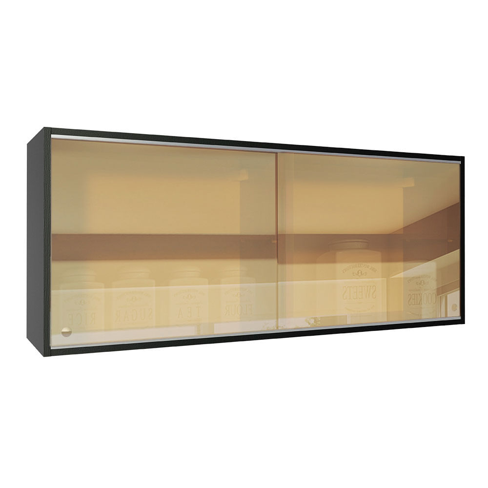 Alacena Cocina Madesa Puertas Corredizas De Vidrio 120 Cm G251258NRMRF