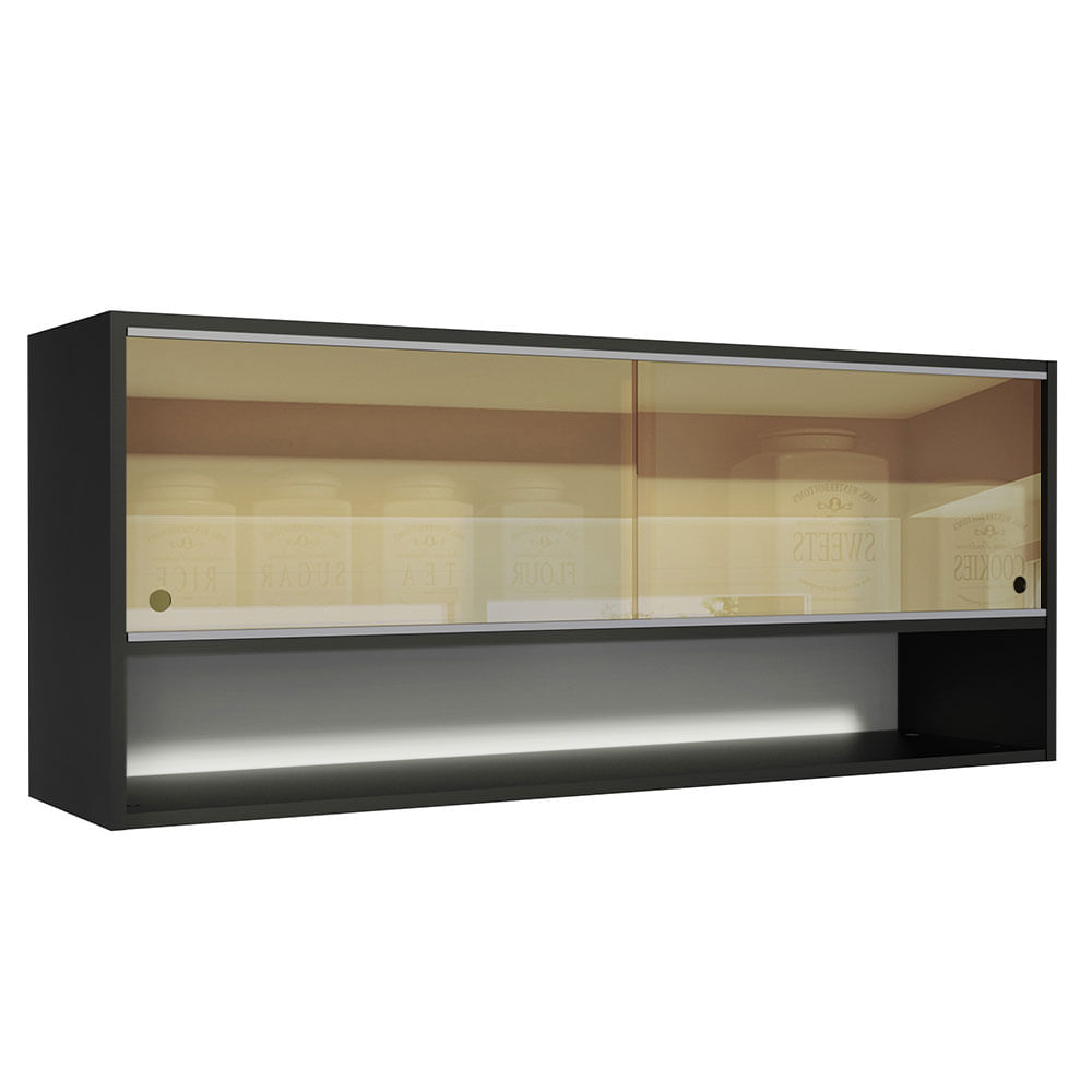 Alacena Cocina Puertas Corredizas Vidrio C/ Especiero 120cm