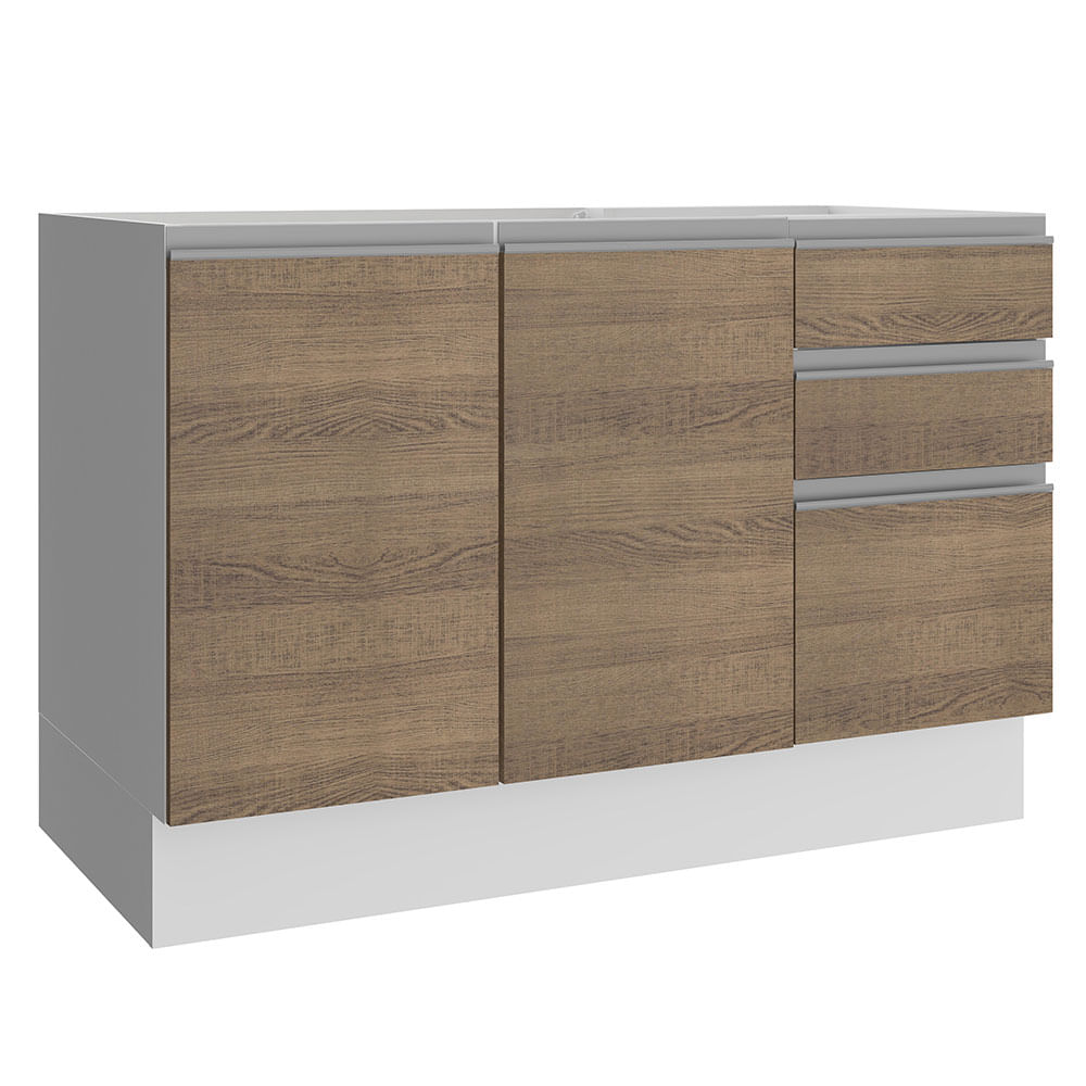 Bajo Mesada Cocina Madesa Glamy 2 Puertas 3 Cajones 120cm