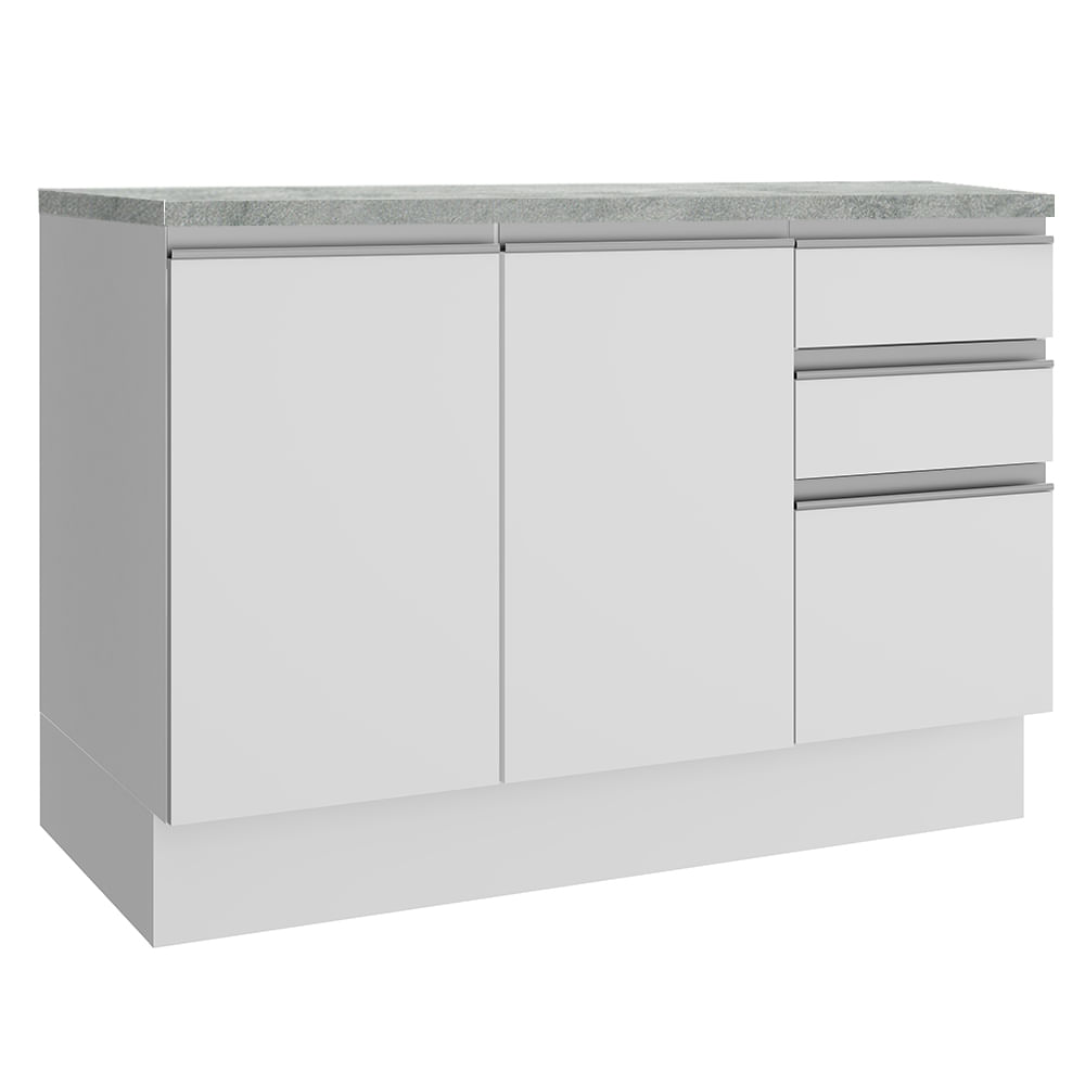Bajo Mesada Madesa Glamy 2 Puertas 3 Cajones C/ Mesada 120cm