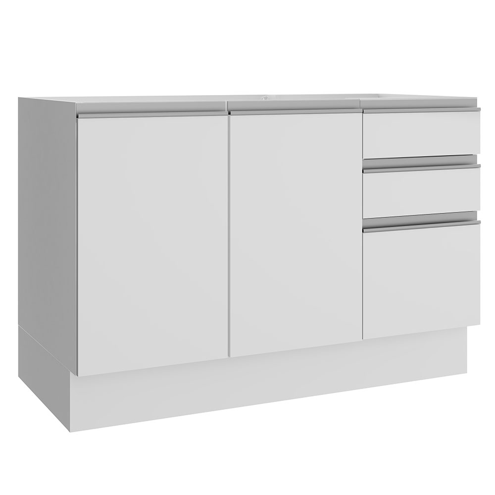 Bajo Mesada Madesa Glamy Mueble Cocina 2 Puertas 3 Cajones
