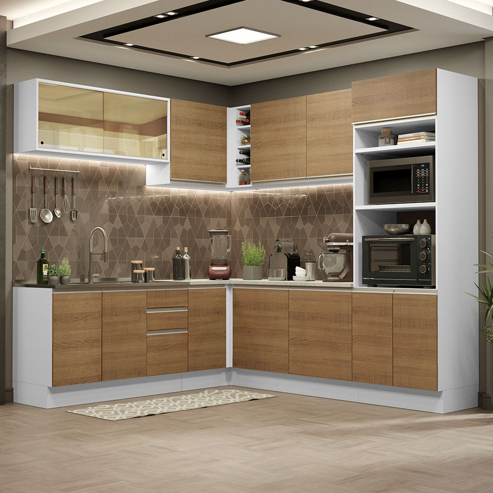 Combo De Cocina De Esquina Madesa Glamy 460cm GCGL4590019B