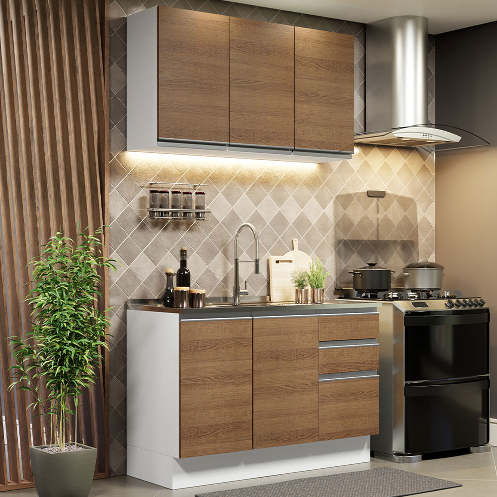 Combo De Cocina Madesa Glamy 120 Cm GRGL1200019B