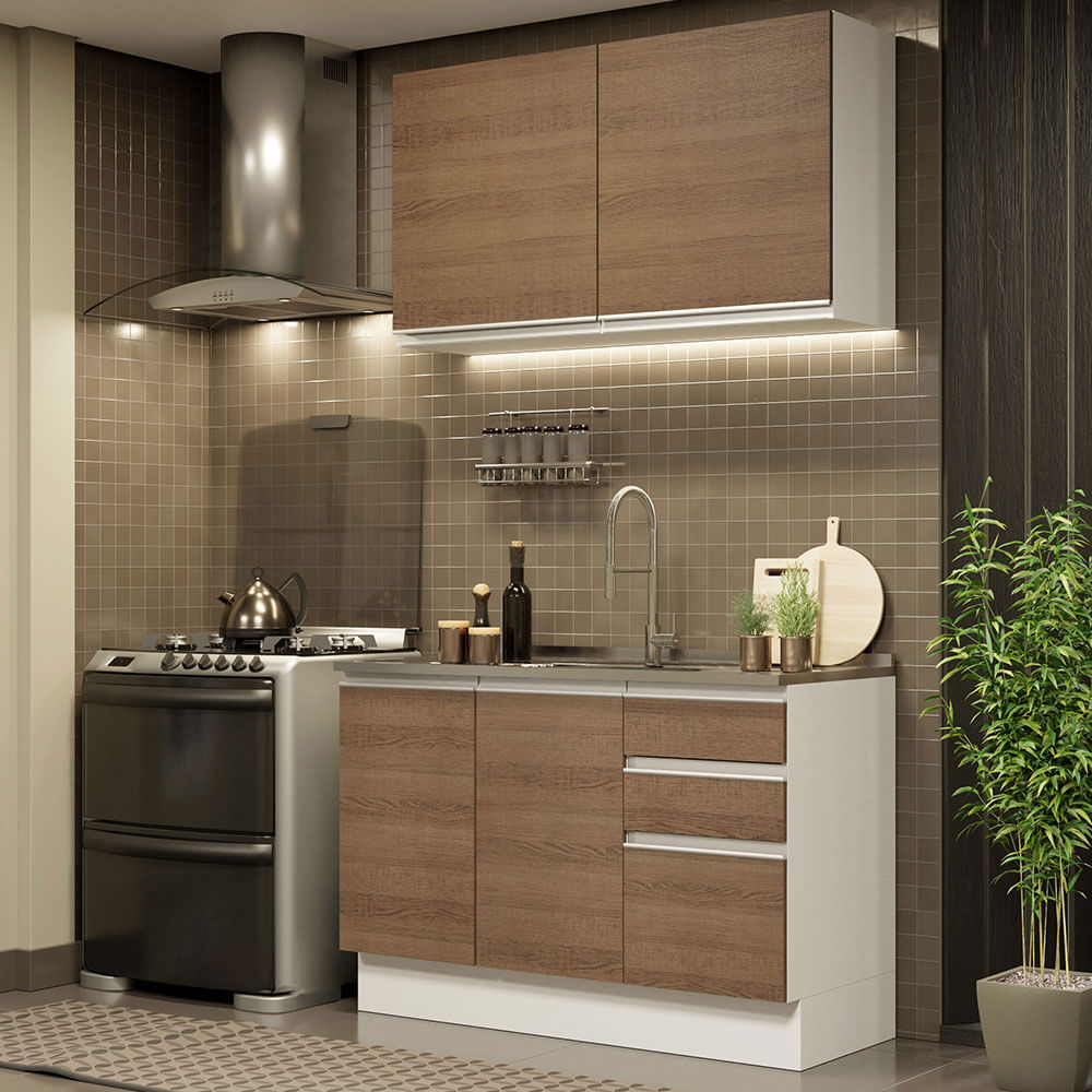 Combo De Cocina Madesa Glamy 120cm Con Bacha GRGL1200099B