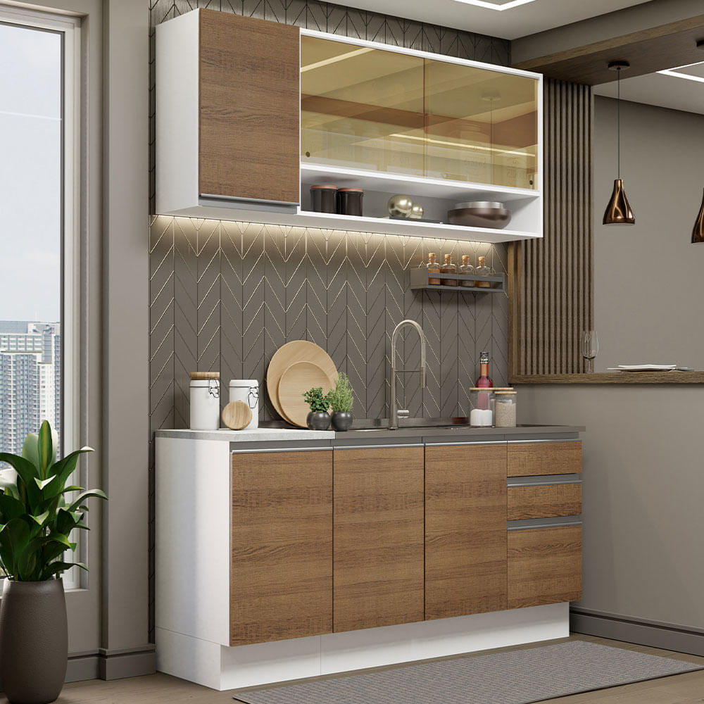 Combo De Cocina Madesa Glamy 160 Cm GRGL1600029B