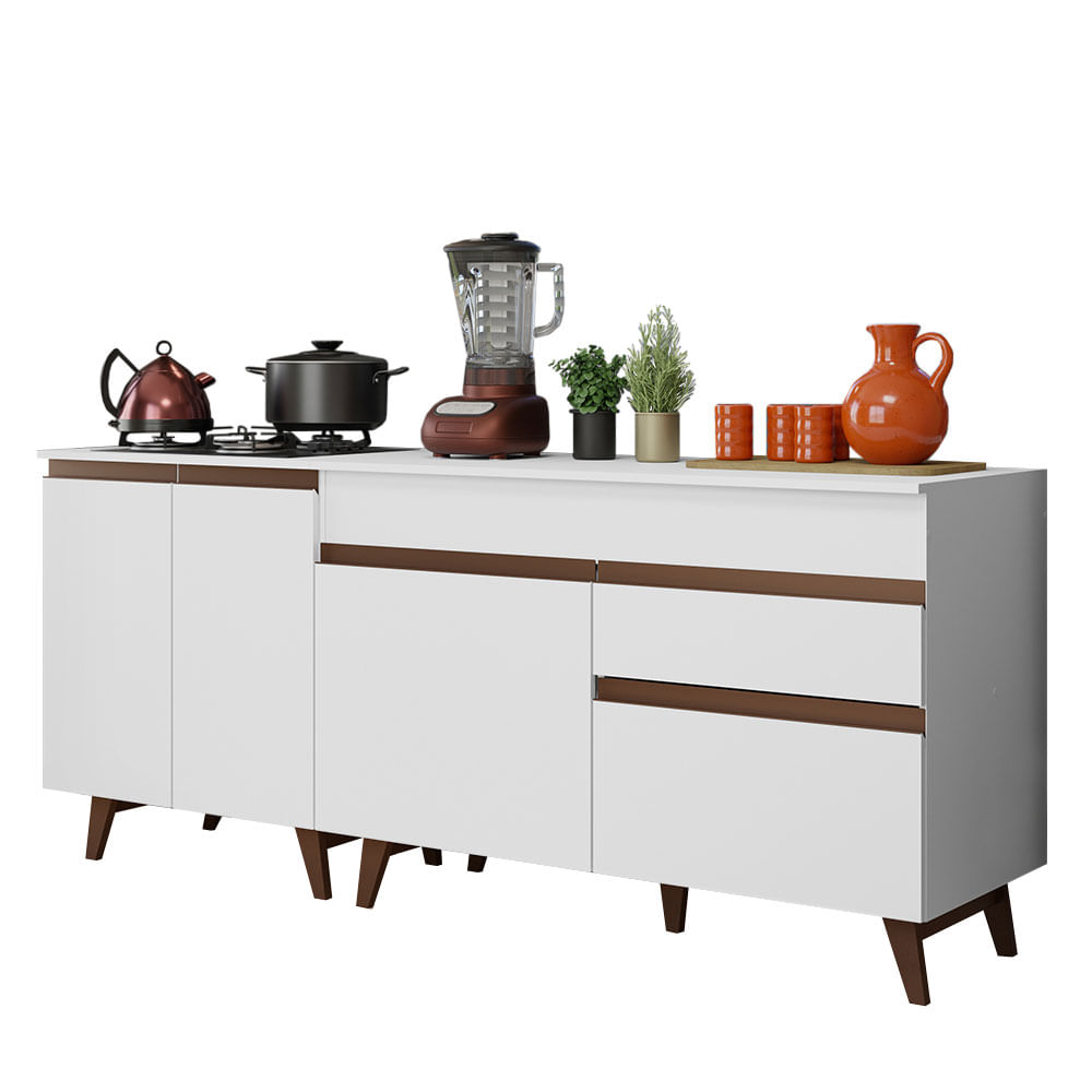Combo De Cocina 2 Bajo Mesadas Con Mesada 4 Puertas 1 Cajon
