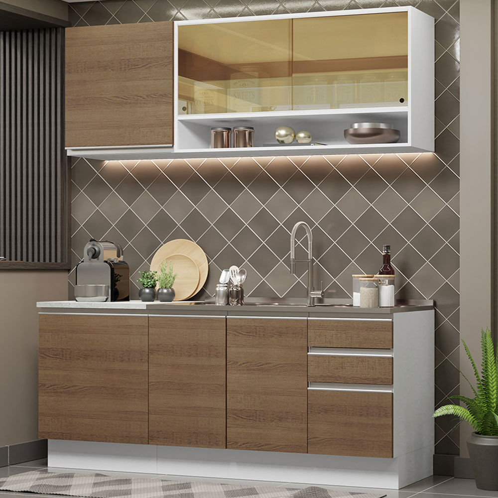 Combo De Cocina Madesa Glamy 180 Cm GRGL1800069B