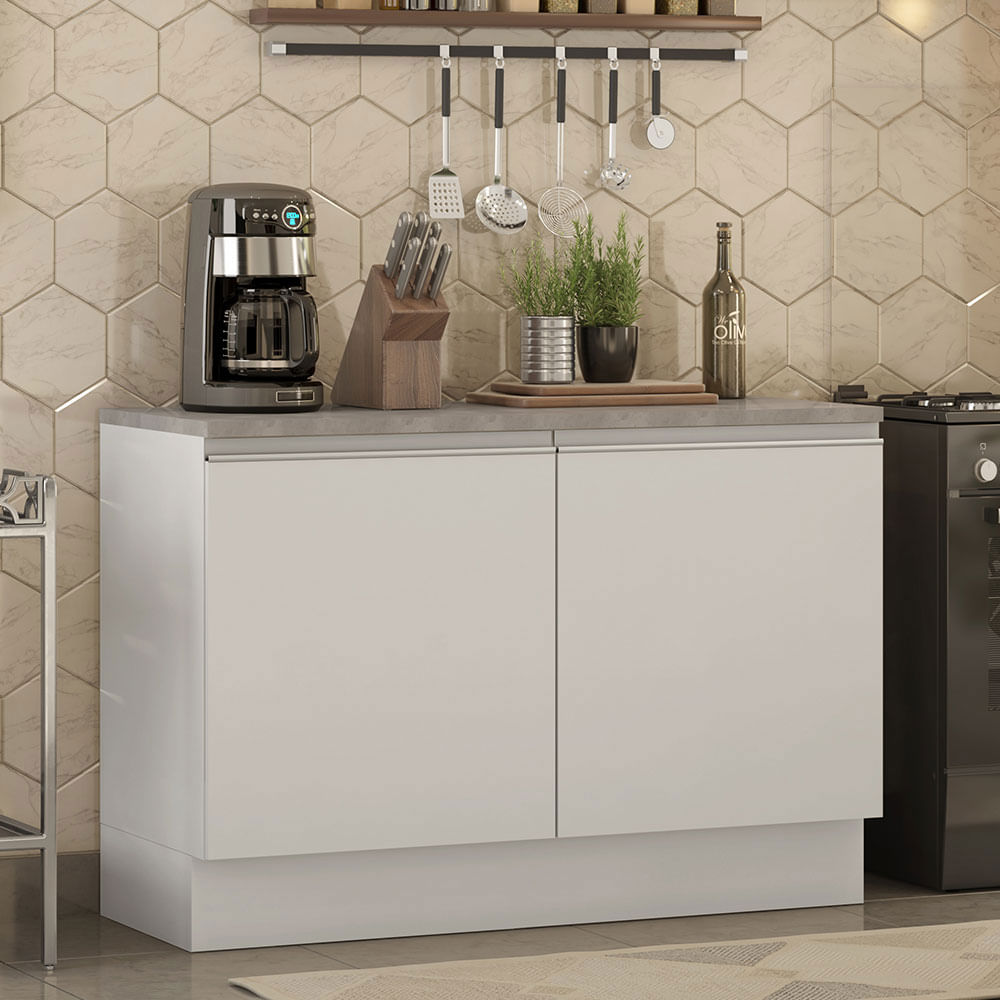 Mostrador Madesa Glamy 120 Cm 2 Puertas (con Encimera) B Color Blanco