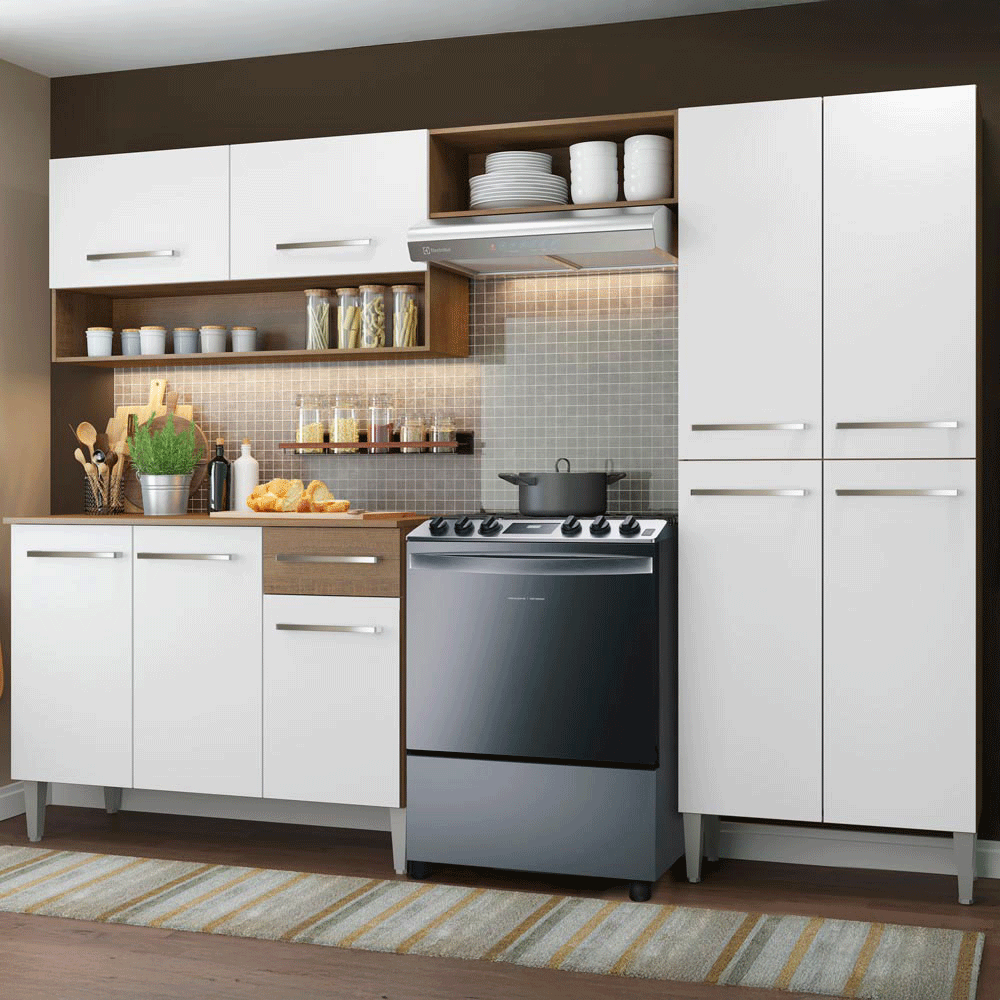 Mueble De Cocina  Madesa Emilly Con Bajo Mesada, Alacena Y Despensero GREM2290029B