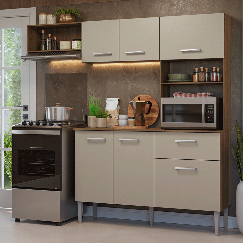 Combo de Cocina completo 196cm Aura Madesa G200287GAR