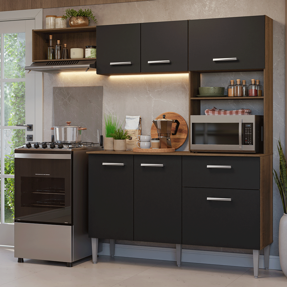 Combo de Cocina completo 196cm Aura Madesa G200287KAR