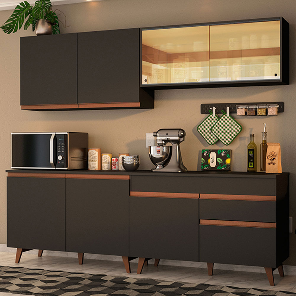 Combo De Cocina Completo Modular Madesa Reims 240cm GRRM2400018N