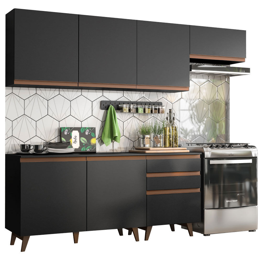 Combo De Cocina Completo Modular Madesa Reims 250cm GRRM250002D8