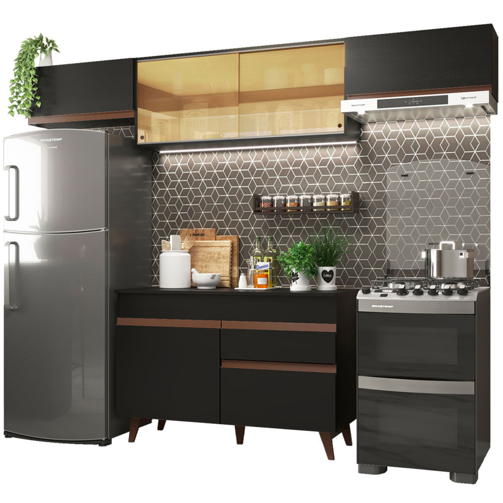 Combo De Cocina Completo Modular Madesa Reims 260cm GRRM2600038N