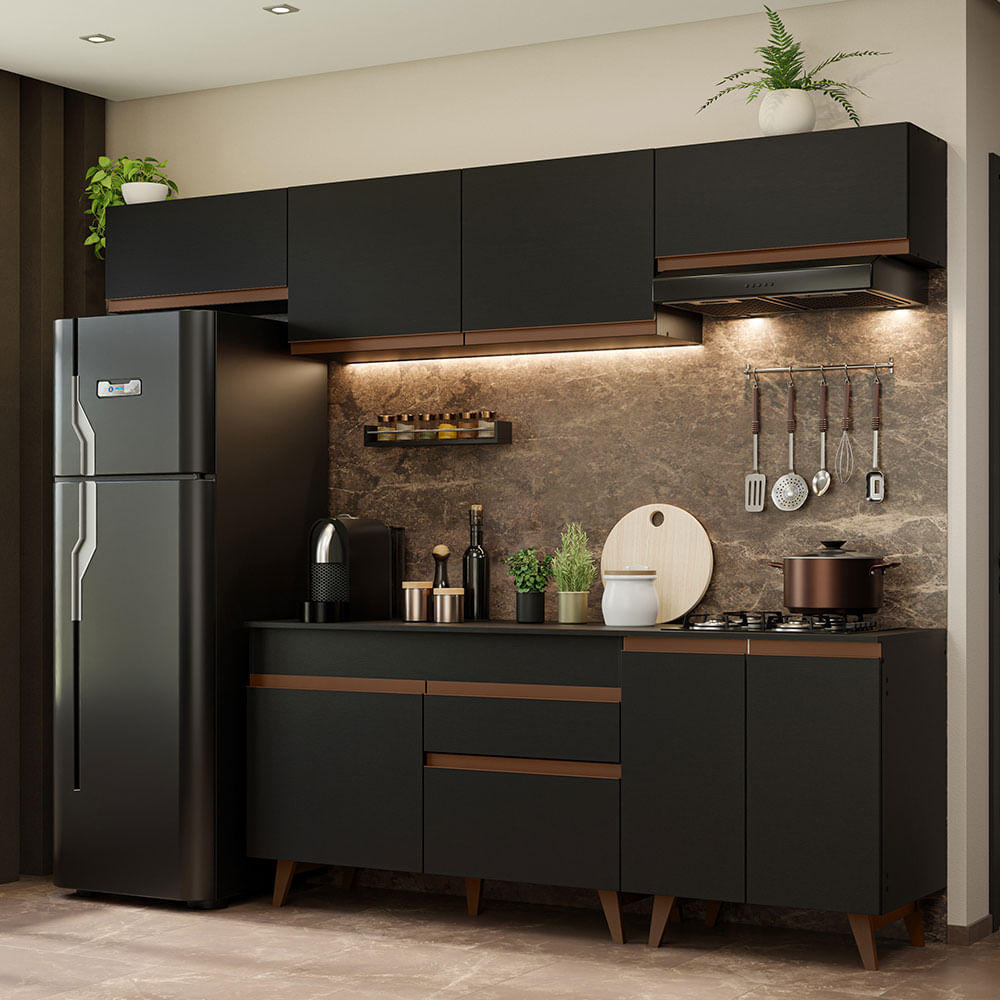 Combo De Cocina Completo Modular Madesa Reims 260cm GRRM2600108N