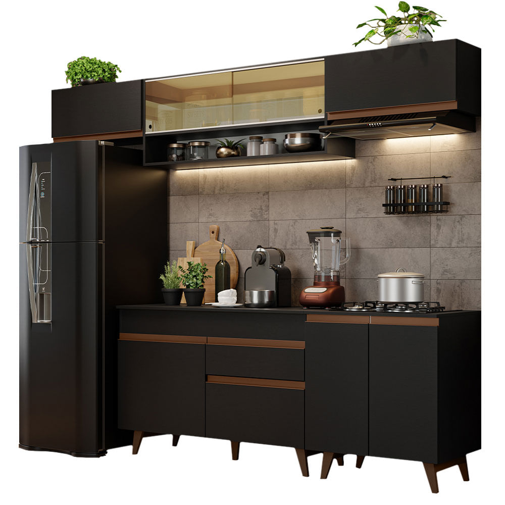 Combo De Cocina Completo Modular Madesa Reims 260cm GRRM2600118N