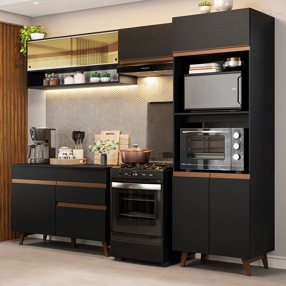 Combo De Cocina Completo Modular Madesa Reims 260cm GRRM2600128N