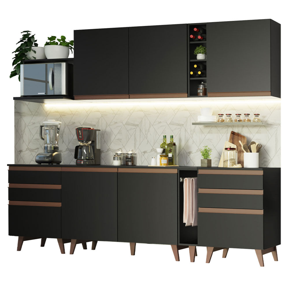 Combo De Cocina Completo Modular Madesa Reims 260cm GRRM2600068N