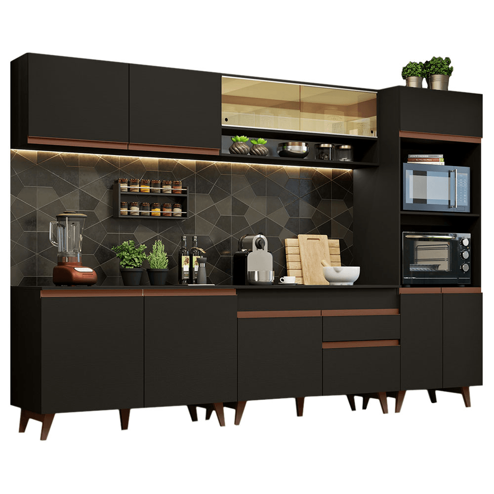 Combo De Cocina Completo Modular Madesa Reims 310cm GRRM3100028N
