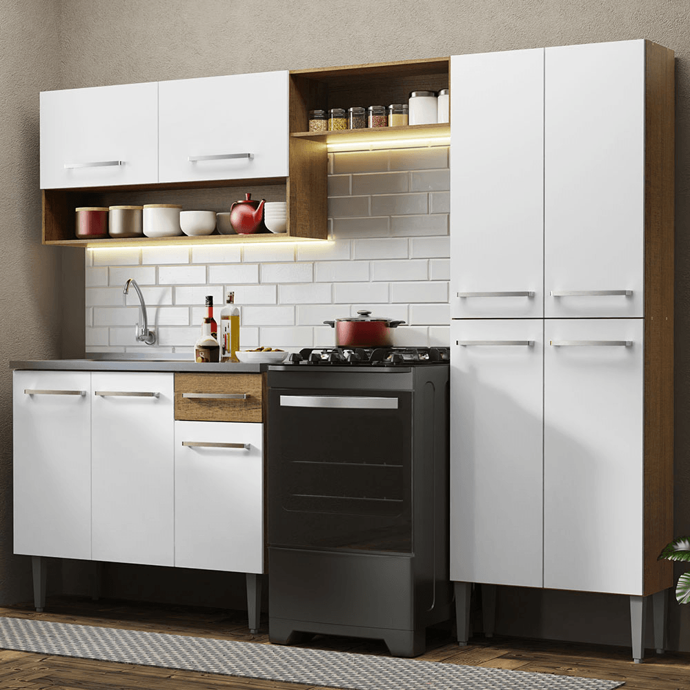 Mueble De CocinaMadesa Emilly Con Bajo Mesada, Alacena Y Despensero GREM2290109B