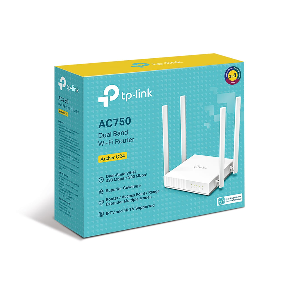 Router TP-Link 4P Archer C24 AC750 Dual Band