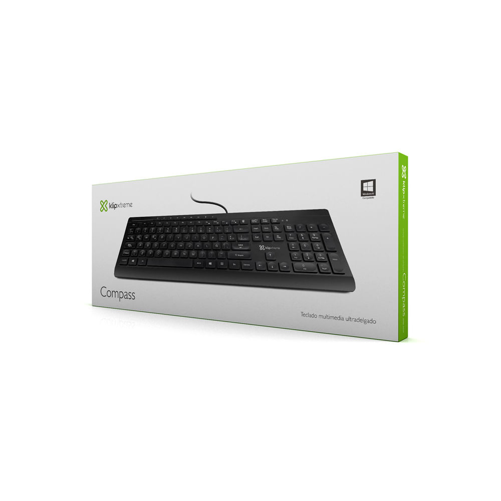Teclado Klipxtreme Brújula Multimedia Ultradelgado Esp USB