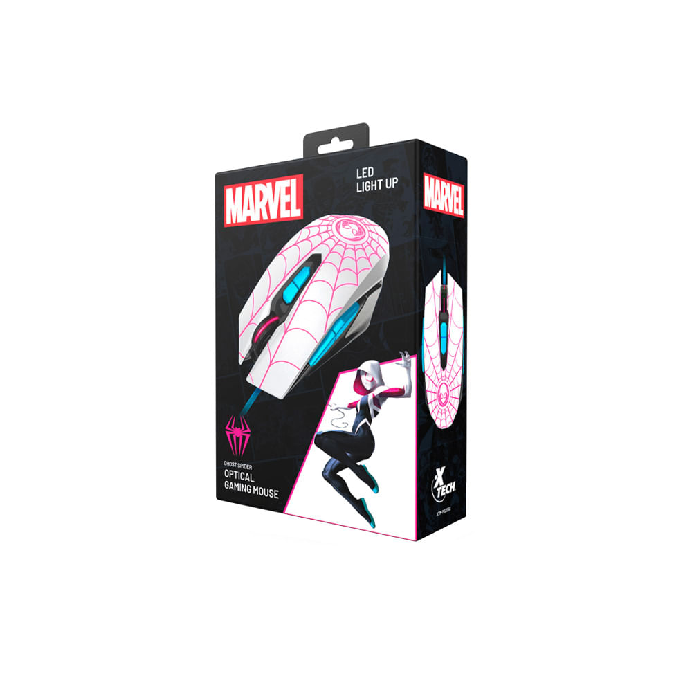 Mouse X-Tech Óptico de 7 Botones Gamer Edición Ghost Spider