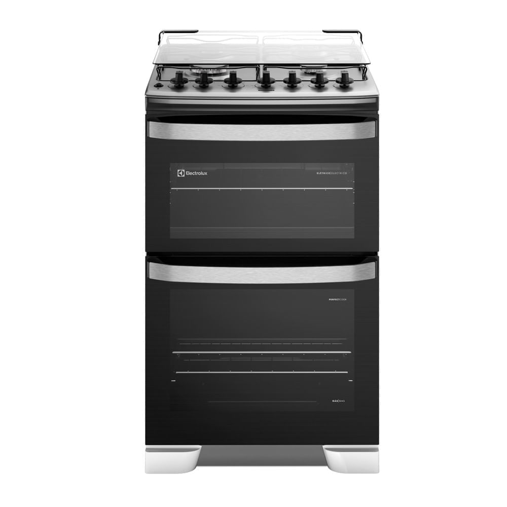Cocina a Gas Electrolux Experience 4 Hornallas Doble Horno, PerfectCook y VaporBake Negra F4EDW